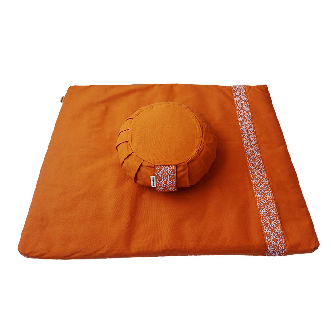 Meditatieset met kussen zafu - Oranje